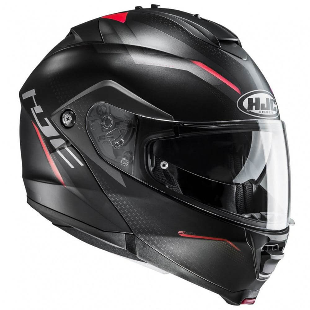HJC IS MAX2 DOVA MC1SF Matt Black Red Grey Flip Up Helmet
