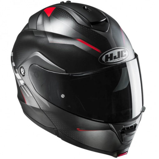 HJC IS MAX2 DOVA MC1SF Matt Black Red Grey Flip Up Helmet3