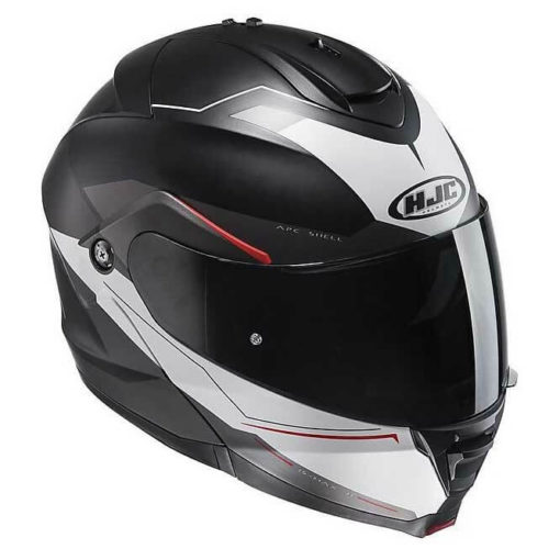 HJC IS MAX2 Magma MC1SF Matt Black Red White Flip Up Helmet