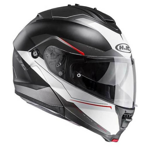 HJC IS MAX2 Magma MC1SF Matt Black Red White Flip Up Helmet2