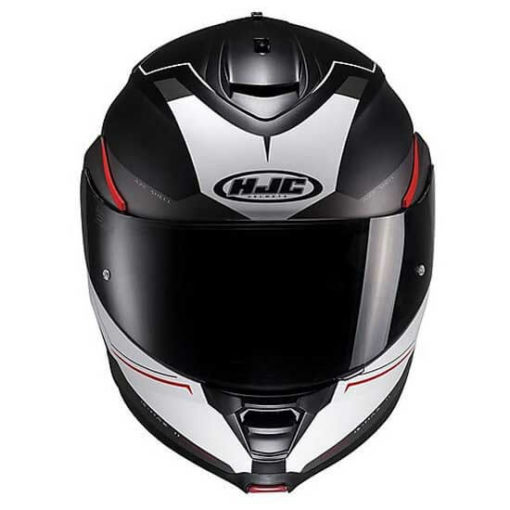 HJC IS MAX2 Magma MC1SF Matt Black Red White Flip Up Helmet3