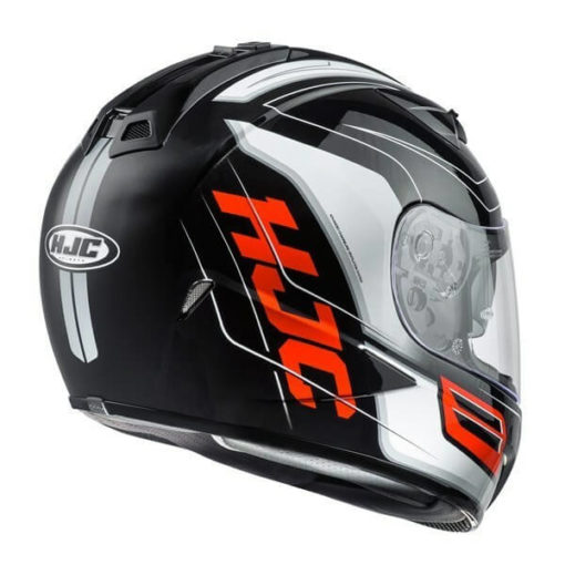 HJC TR1 Skyride MC1 Gloss Black Orange White Full Face Helmet3