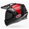 Bell MX 9 Adventure MIPS Berm Gloss Black White Red Dualsport Helmet SIDE 2