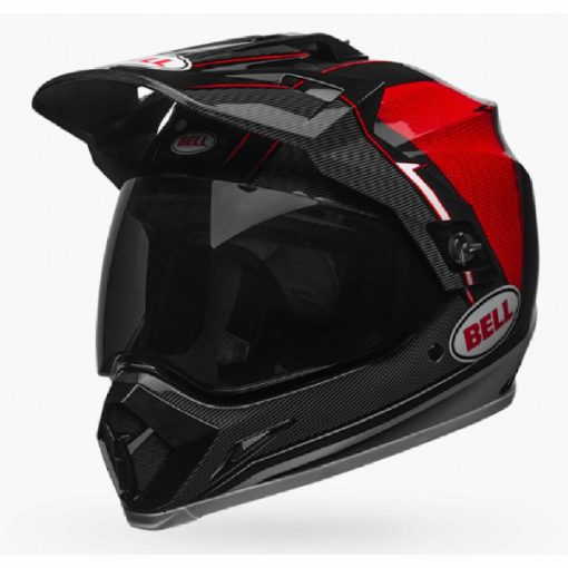 Bell MX 9 Adventure MIPS Berm Gloss Black White Red Dualsport Helmet side 3