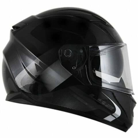 LS2 FF320 Velvet Gloss Black Grey Full Face Helmet