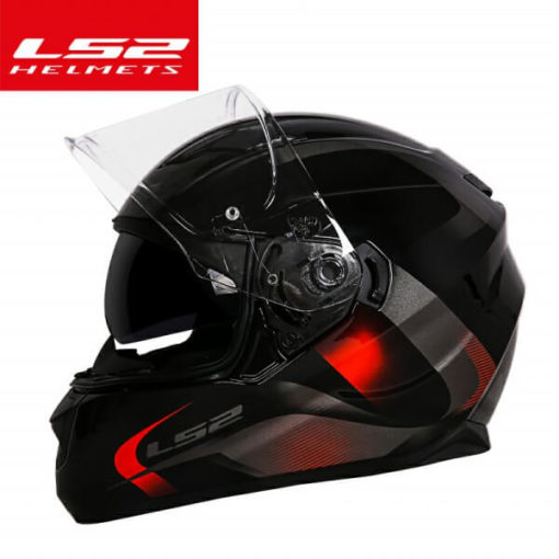 LS2 FF320 Velvet Gloss Black Orange Full Face Helmet