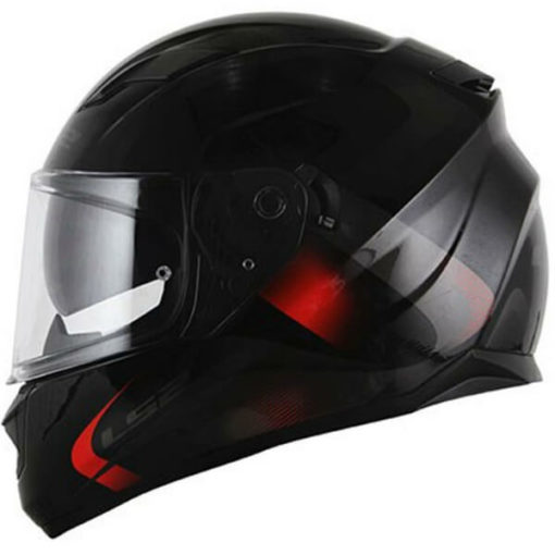 LS2 FF320 Velvet Gloss Black Red Full Face Helmet