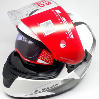 LS2 FF320 Velvet Gloss White Grey Full Face Helmet 1