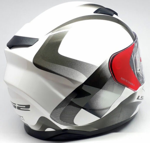 LS2 FF320 Velvet Gloss White Grey Full Face Helmet 2