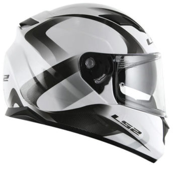 LS2 FF320 Velvet Gloss White Grey Full Face Helmet