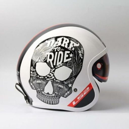 LS2 OF599 INKY MATT WHITE OPEN FACE HELMET 1