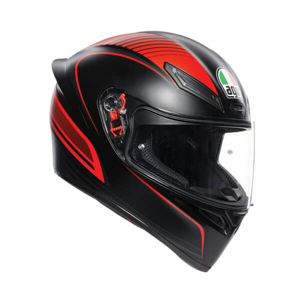 AGV K 1 Multi Warmup Matt Black Red Full Face Helmet