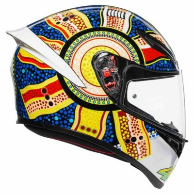 AGV K 1 Top Dreamtime Gloss White Yellow Blue Full Face Helmet