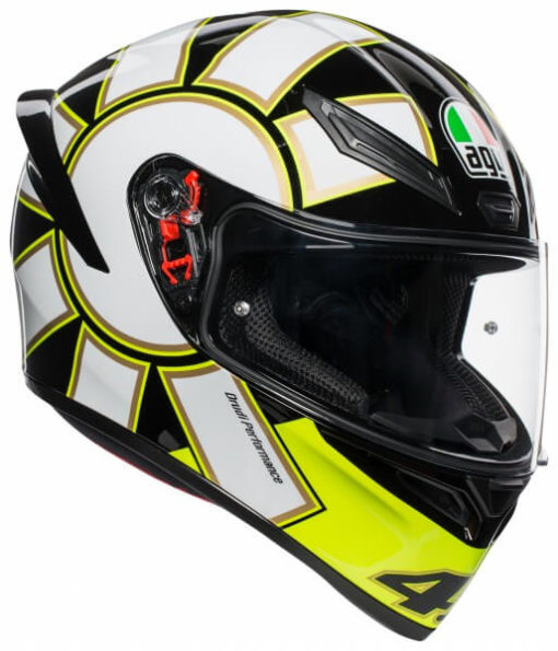 AGV K 1 Top Gothic 46 Gloss Black White Yellow Full Face Helmet 1