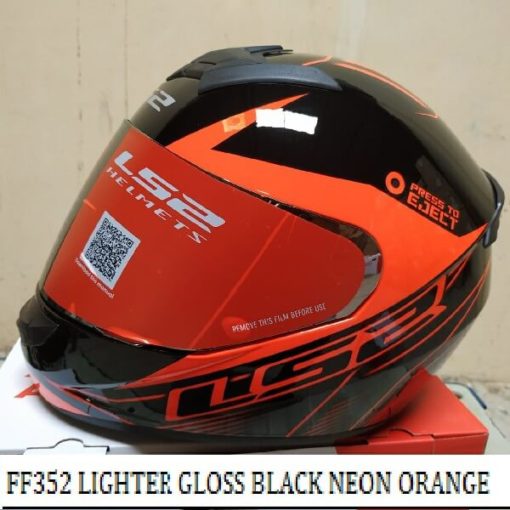 LS2 FF352 Lighter Gloss Black Fluorescent Orange Full Face Helmet