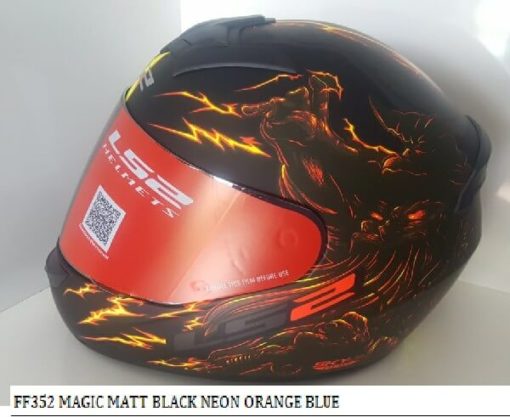 LS2 FF352 Magic Gloss Black Fluorescent Orange Full Face Helmet