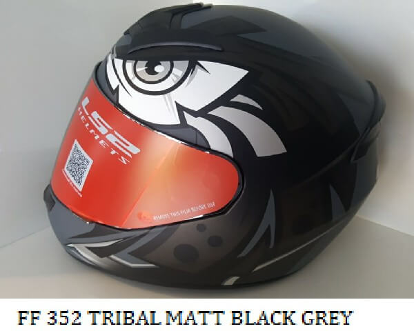 LS2 FF352 Tribal Matt Black Grey Full Face Helmet