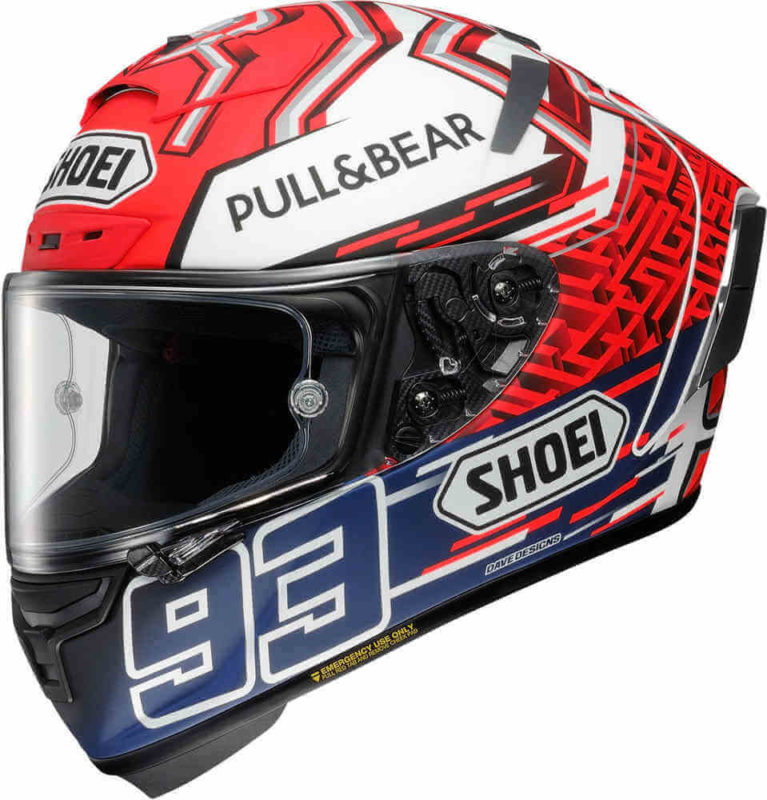 Shoei X Spirit III Marquez 5 Gloss Red White Blue Full Face Helmet