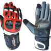 BBG Red Full Gauntlet Leather Riding Gloves