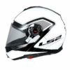 LS2 FF386 Armory Gloss Black White Flip Up Helmet