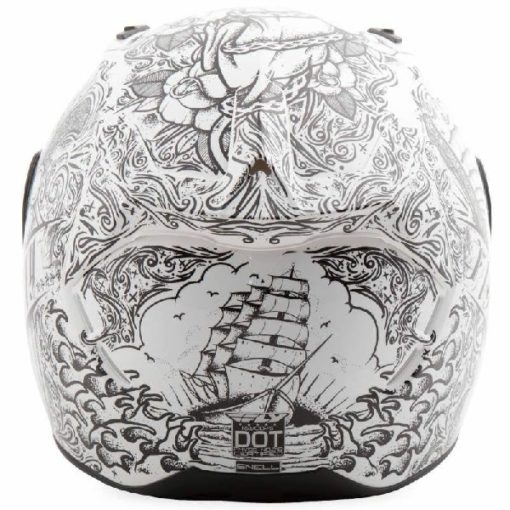 Fly Racing Revolt FS Solid Ink and Needle Gloss White Black Full Face Helmet 1