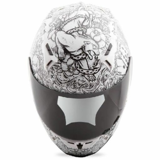 Fly Racing Revolt FS Solid Ink and Needle Gloss White Black Full Face Helmet 2