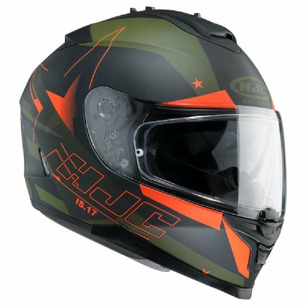 HJC IS 17 Armada MC7F Matt Black Orange Green Full Face Helmet