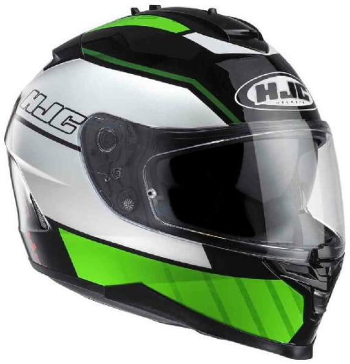 HJC IS 17 Trident MC4 Matt White Green Black Full Face Helmet