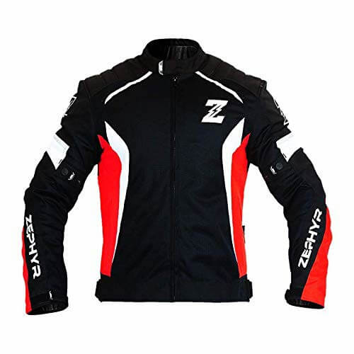 Zeus Zephyr All Season Black Red White Riding Jacket | Custom Elements