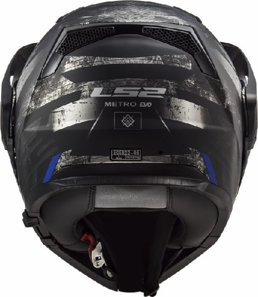 LS2 FF324 Metro Evo Buzz Matt Black Titanium Blue Flip Up Helmet 1