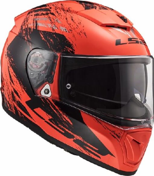 LS2 FF390 Breaker Swat Matt Fluorescent Orange Black Full Face Helmet 3