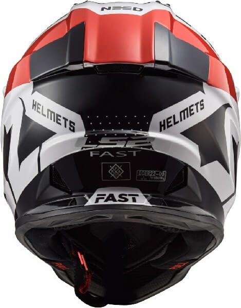 LS2 MX437 Fast Block Matt White Red Motocross Helmet 1