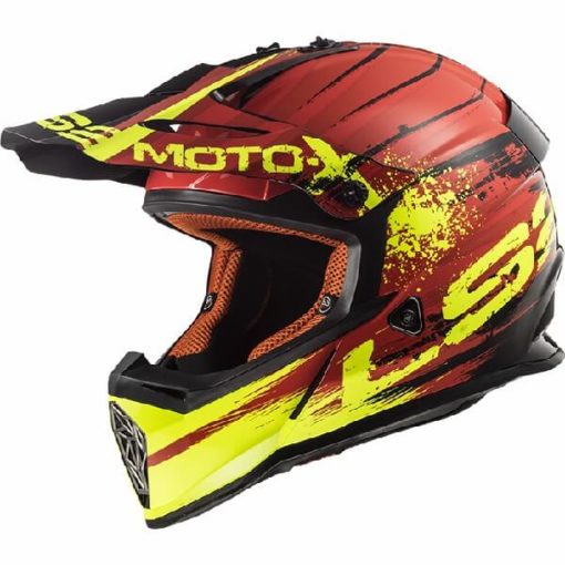 LS2 MX437 Gator Matt Red Motocross Helmet