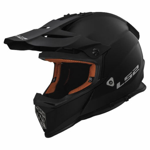 LS2 MX437 Solid Matt Black Motocross Helmet