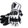 BBG Racer Full Gauntlet White Black Riding Gloves