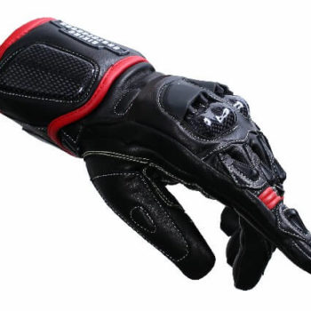BBG Black Full Gauntlet Leather Riding Gloves 1
