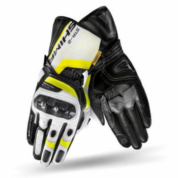Shima STR 2 Black White Fluorescent Yellow Riding Gloves