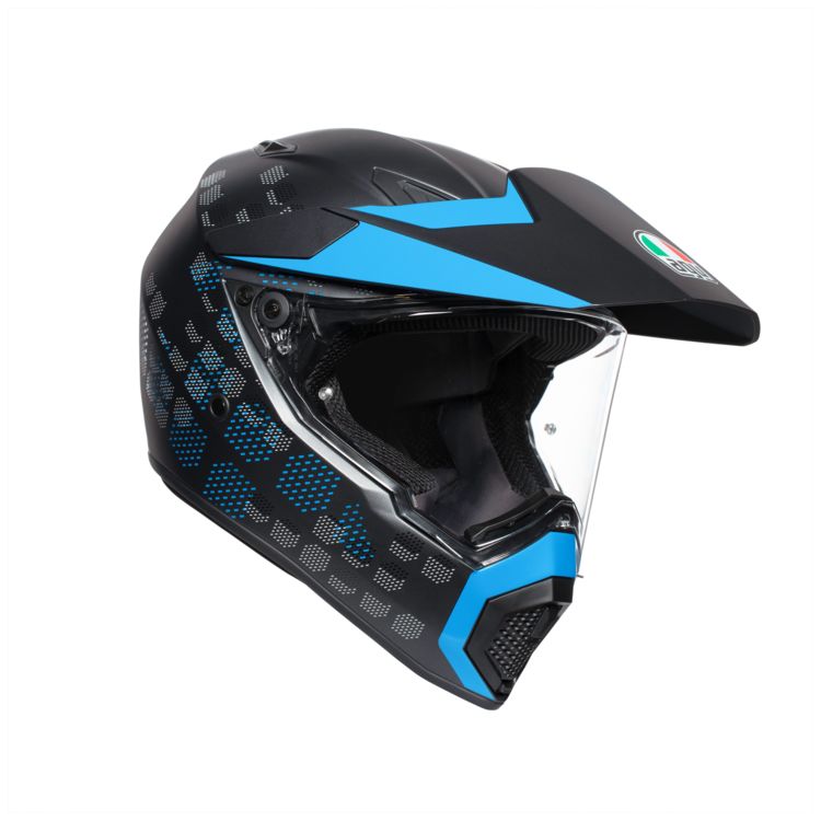 agvax9 antartica helmet matte black cyan 750x750