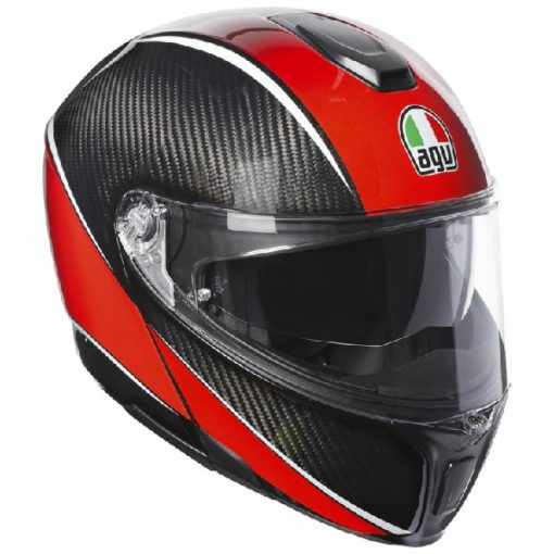 AGV Sportsmodular Gloss Black Red Carbon Aero Modular Helmet