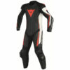 Dainese Assen 1 PC Perforated Black White Fluorescent Red Leather Suit