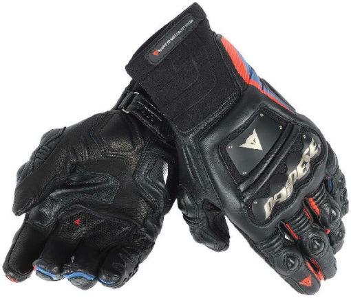 Dainese Race Pro In Black Fluorescent Red Blue Riding Gloves