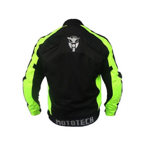 Mototech Scrambler Air Black Fluorescent Green Motorcycle Jacket 1