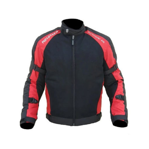 Mototech Scrambler Air Black Red Motorcycle Jacket