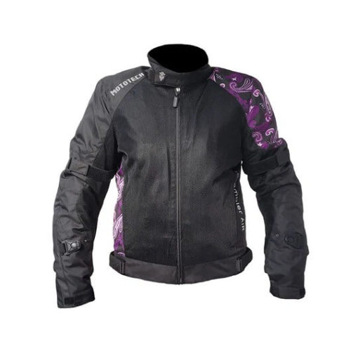 Mototech Scrambler Air Womens Black Purple Motorcycle Jacket