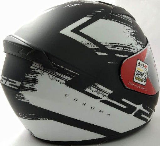 LS2 FF352 Chroma Matt Black White Full Face Helmet 2