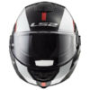 LS2 FF399 Avant Matt Black White Red Flip Up Helmet 2