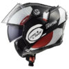 LS2 FF399 Avant Matt Black White Red Flip Up Helmet 3