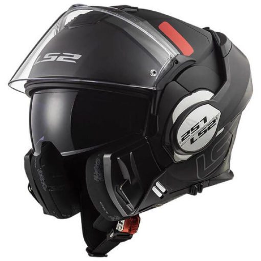 LS2 FF399 Valiant Prox Matt Black Titanium Flip Up Helmet
