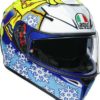 AGV K3 SV Top MPLK Rossi Winter Test 2016 Matt Blue White Yellow Full Face Helmet