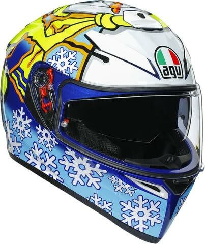 AGV K3 SV Top MPLK Rossi Winter Test 2016 Matt Blue White Yellow Full Face Helmet